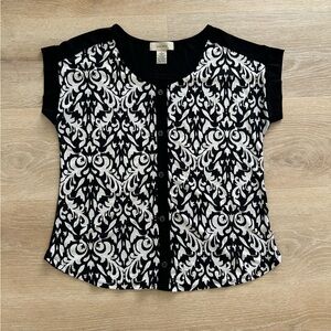Diana‎ Belle Floral Print Blouse L Feminine Casual Boho Chic Fashion Top